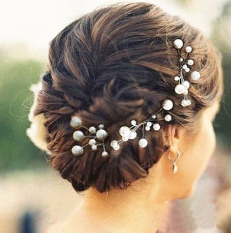 pearl flower hair pins