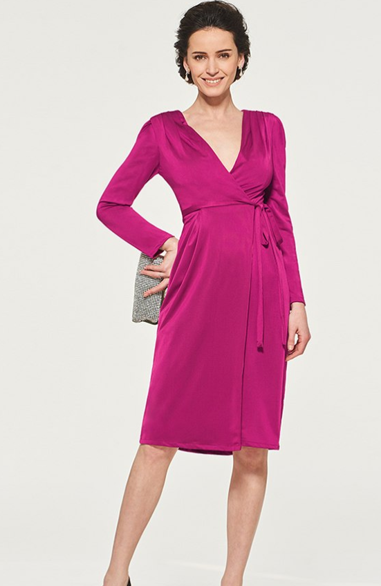 wrap knee length dress