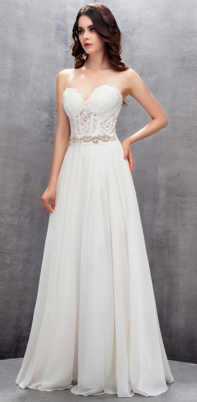 strapless a line gown