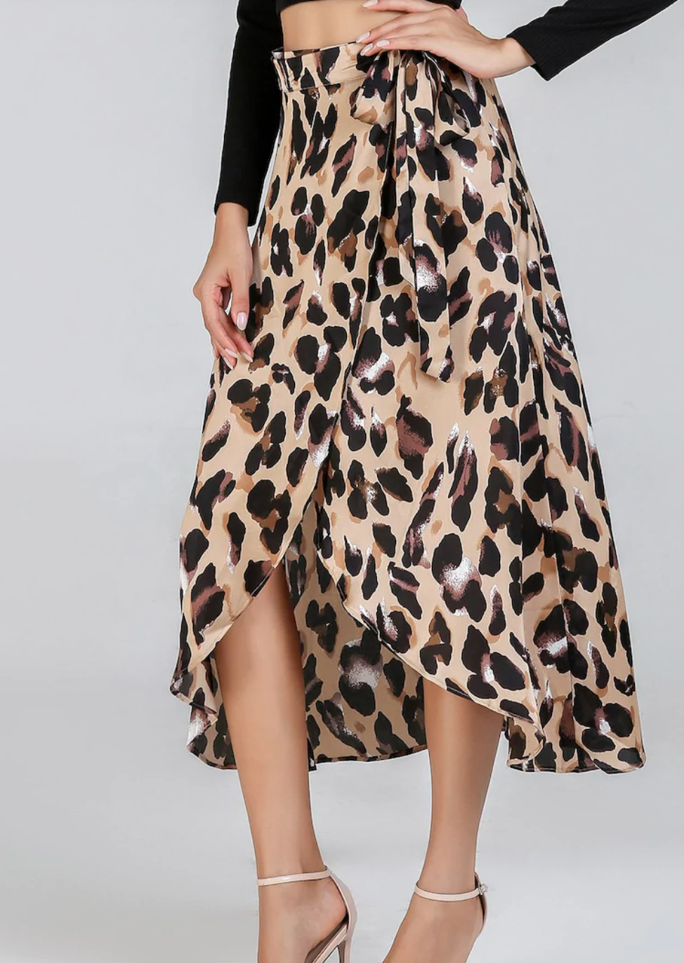 leopard wrap skirt 90s