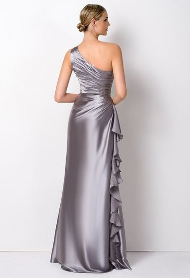 one shoulder dress satin