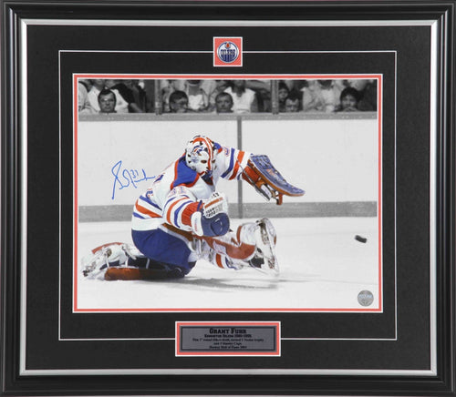 Grant Fuhr Signed Framed Edmonton Oilers 11x14 Hockey Photo BAS