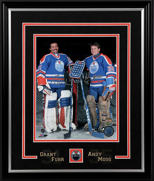 ) Grant Fuhr Signed Edmonton Oilers Puck Display 19x23 Frame in 2023