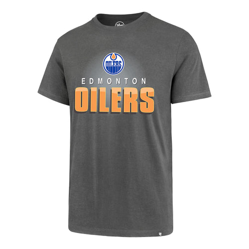 Men's NHL Edmonton Oilers '47 Brand Dozer Grey T-Shirt - Sports Closet