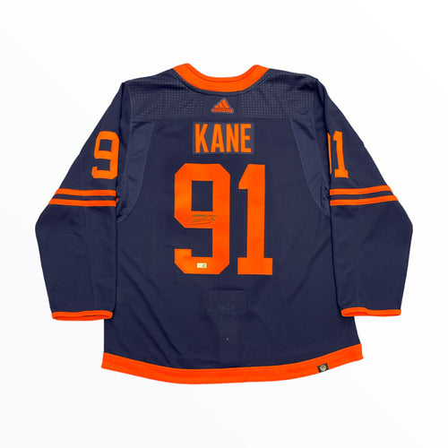 Edmonton Oilers Evander Kane 91 Navy Primegreen Reverse Retro 2.0