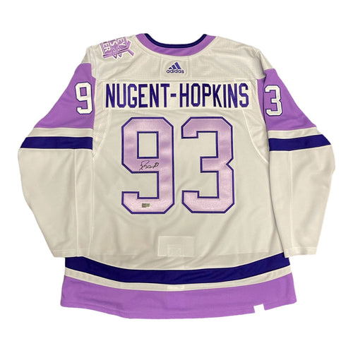Men's NHL Edmonton Oilers Ryan Nugent-Hopkins Adidas Primegreen 2023  Heritage Classic Royal Blue - Authentic Pro Jersey - Sports Closet