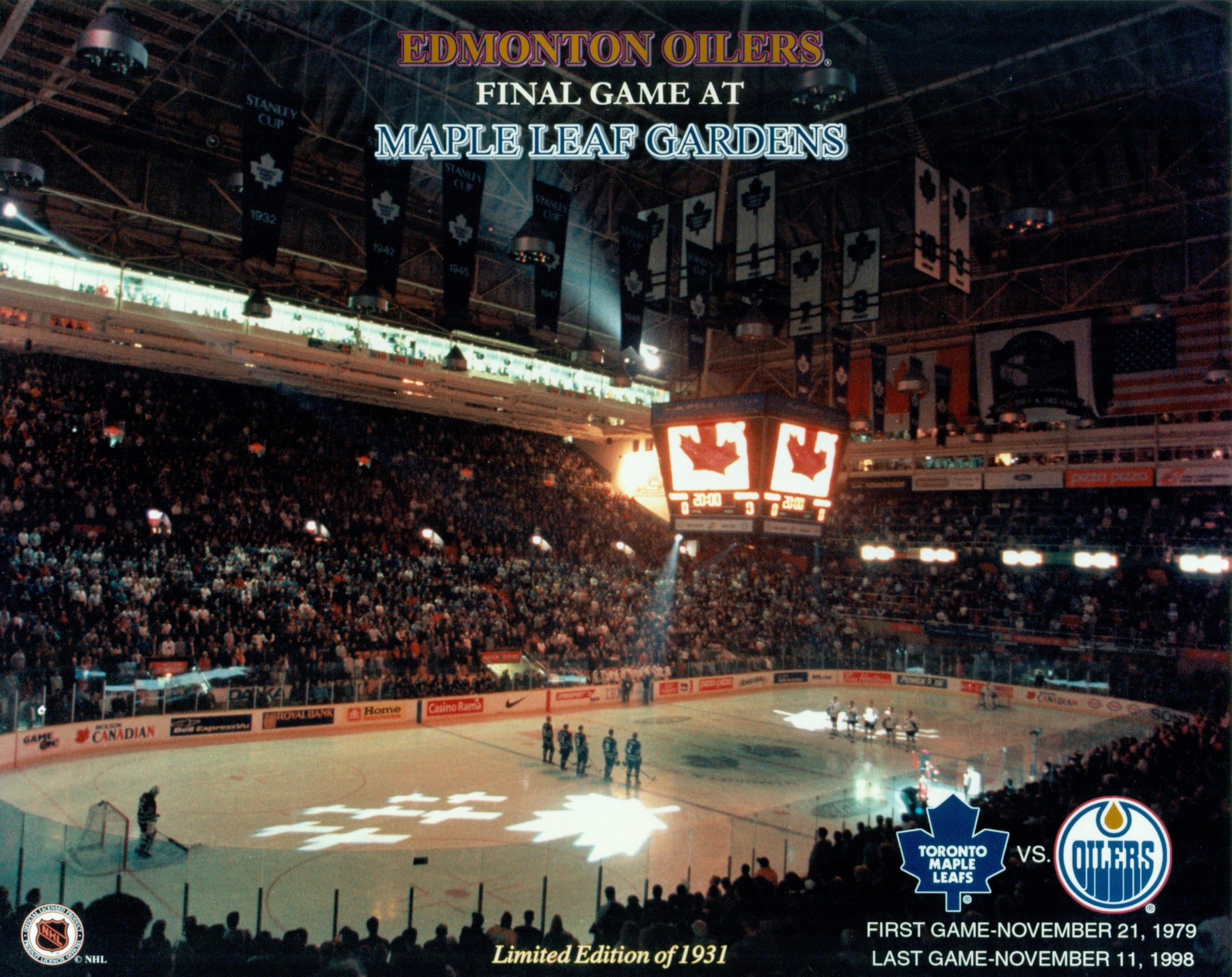 Edmonton Oilers At Maple Leaf Gardens 8x10 Photograph Pro Am Sports