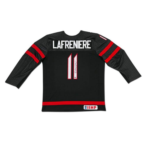 Alexis Lafrenière Autographed & Inscribed Team Canada White Jersey