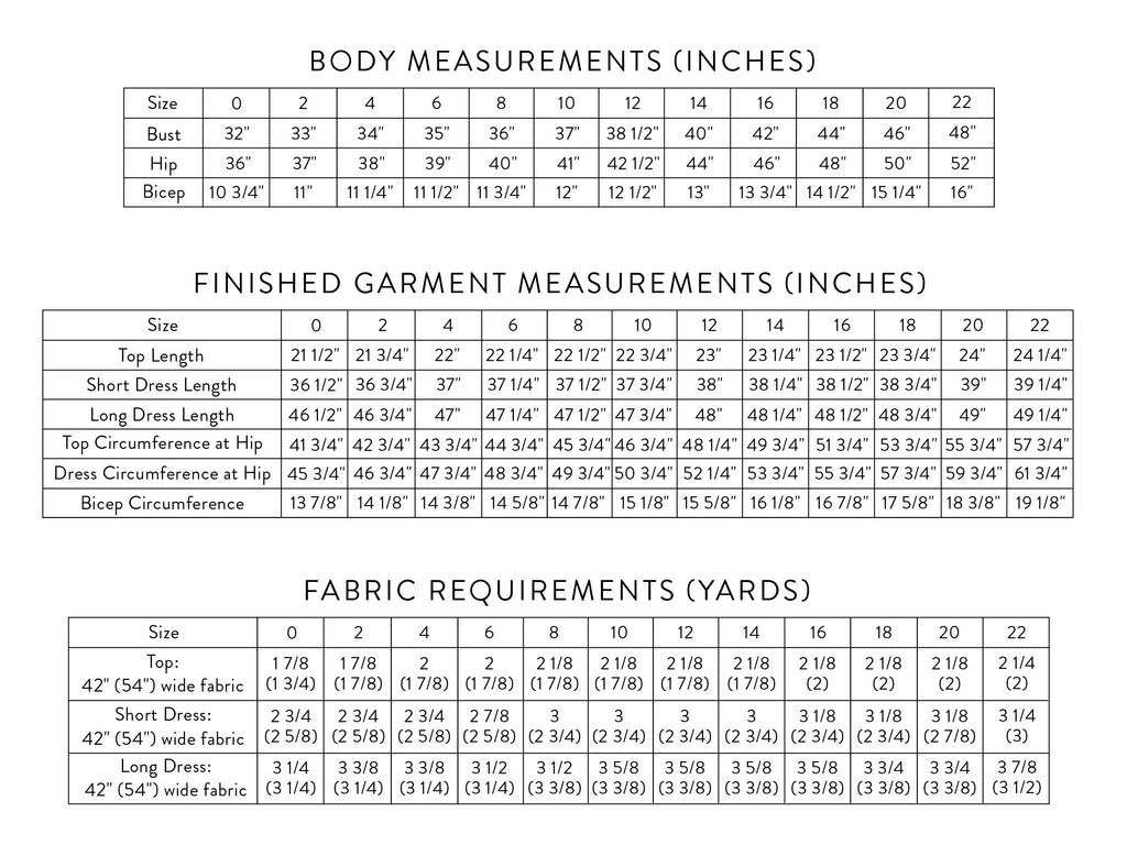 Shift Size Chart