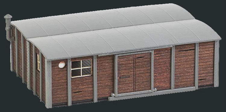 Faller Ho Wood European Boxcar Shed Weathered Laser Cut Wood Kit