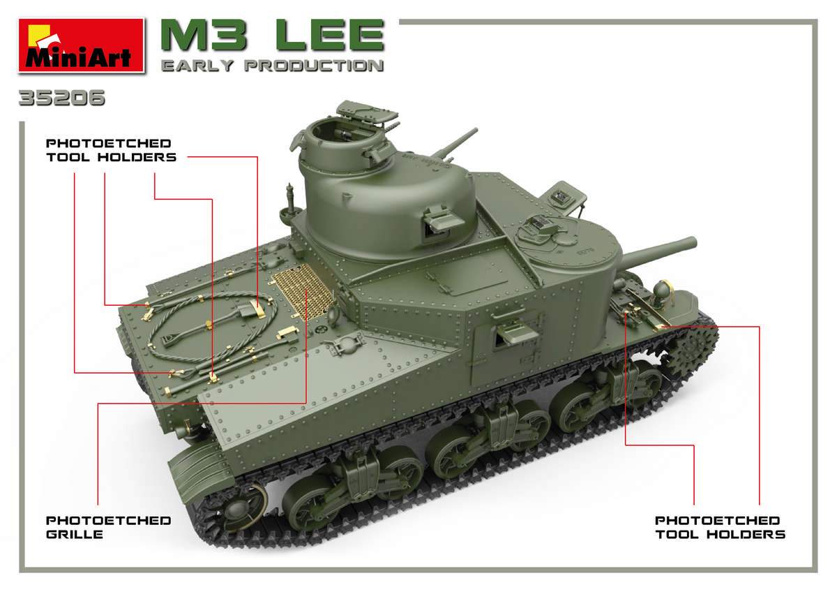 Miniart Military 1 35 M3 Lee Early Production Tank W Full Interior New Tool Kit