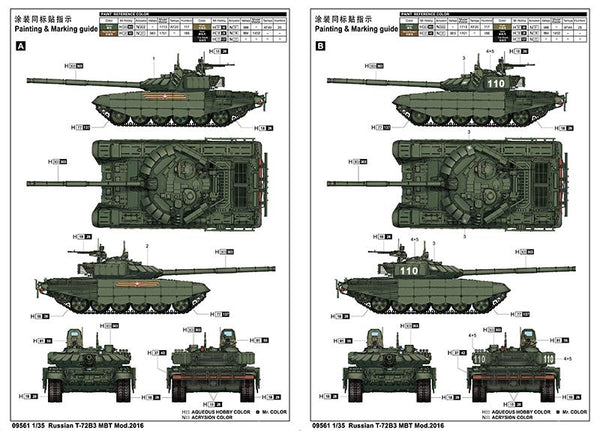 Trumpeter Military 1 35 Russian T72b3 Mod 16 Main Battle Tank New V Internet Hobbies