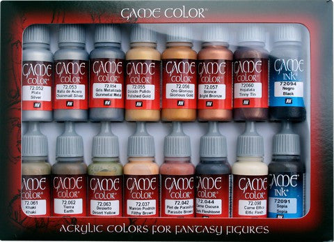 Vallejo Acrylic 17ml Bottle Leather Metal Game Color Paint Set 16 C Internet Hobbies