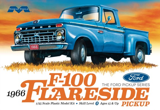 Moebius Model Cars 125 1966 Ford F100 Flareside Pickup Truck Kit