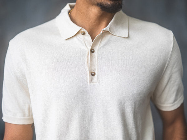 cream cotton polo