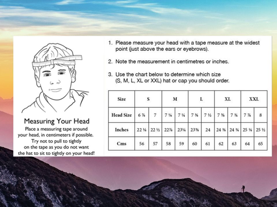 driving cap size chart