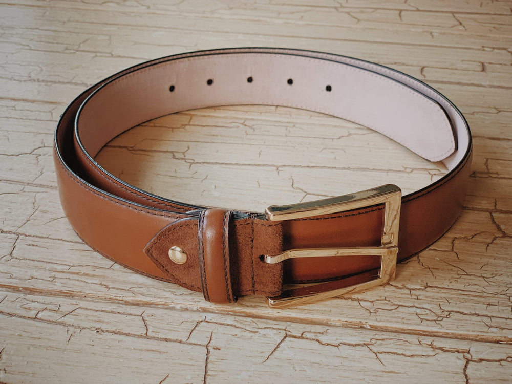 Men’s Lee Leather Belt Brown Cognac (Size 36)