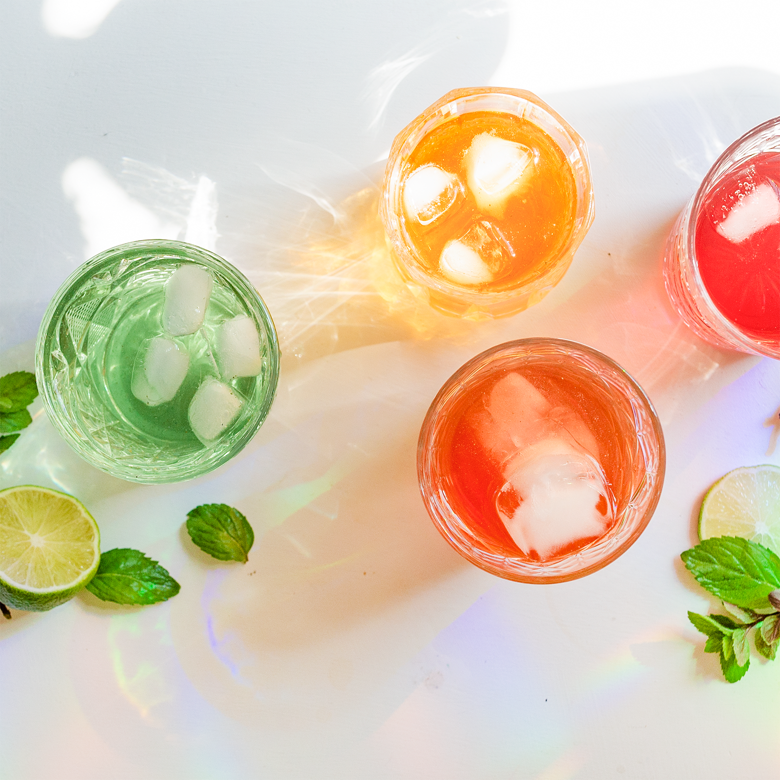 colourful iced teas