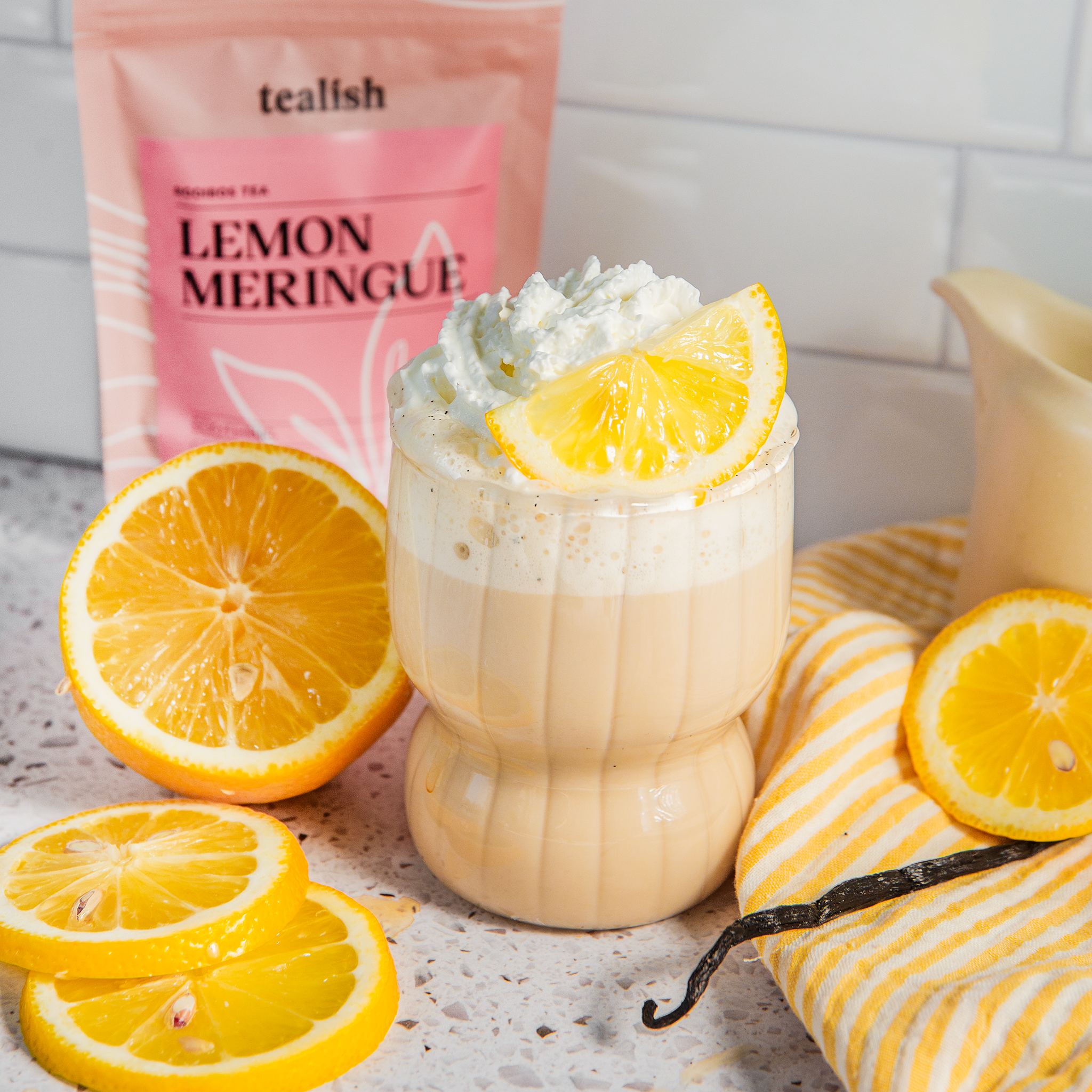 lemon meringue coconut milk rooibos tea latte