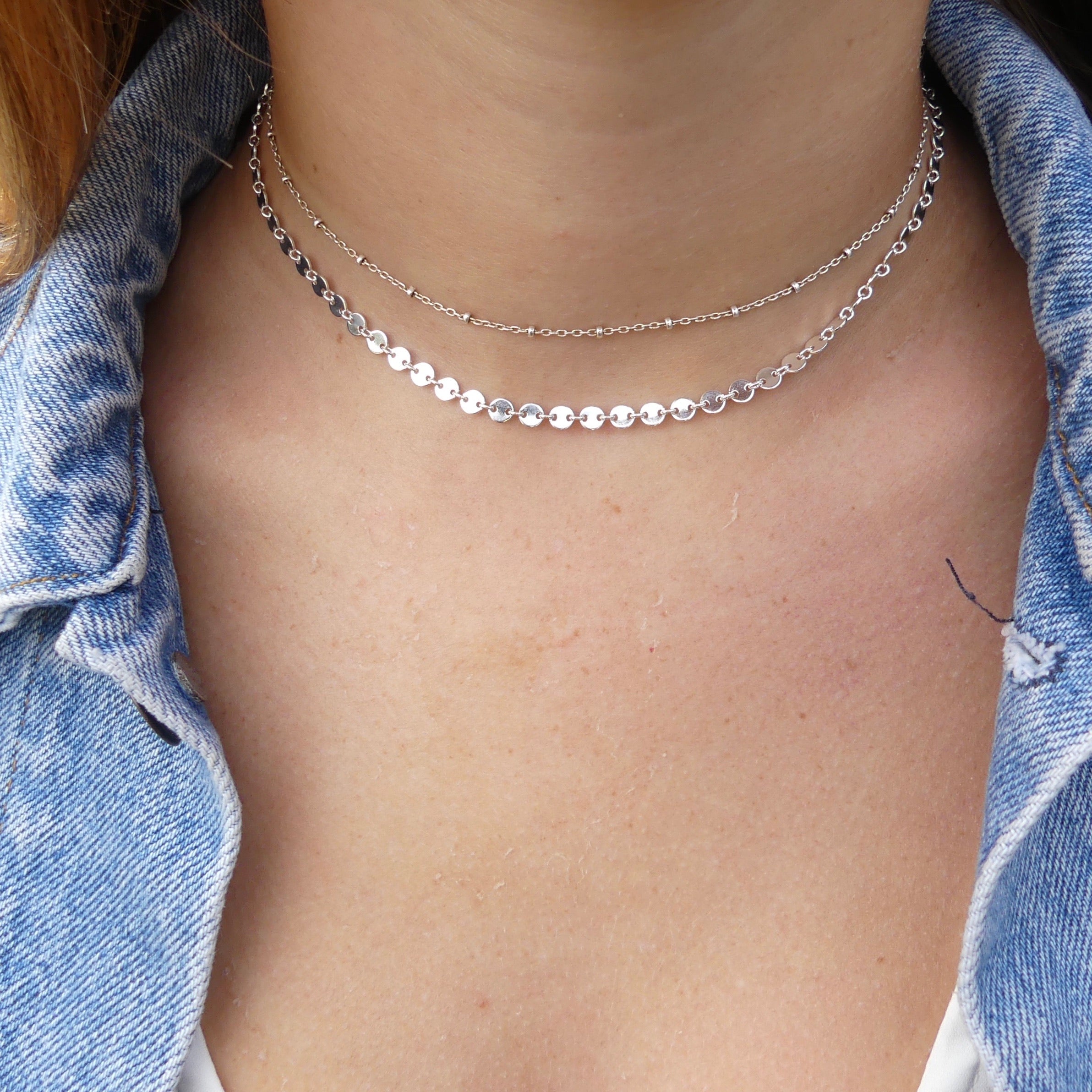 choker necklace with long chain