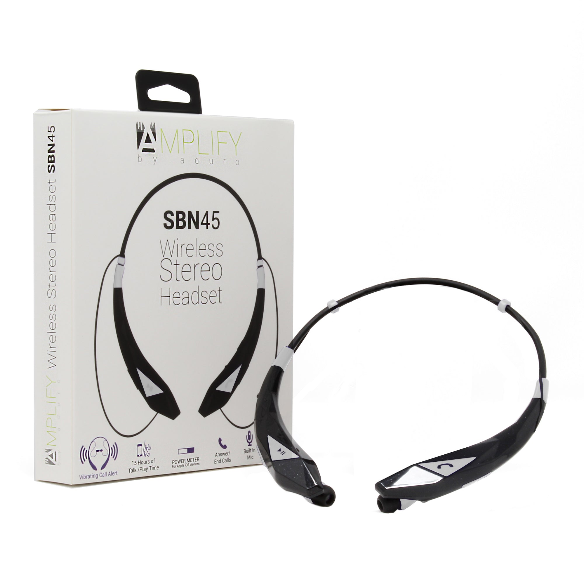 bleek blijven Zeebrasem Aduro Amplify Pro Stereo 5.0 Neckband Wireless Headset 10H Playtime – Aduro  Products