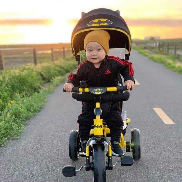 kids push tricycle