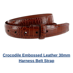 Crocodile Embossed Leather 30mm Harness Belt Strap