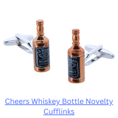 Cheers Whiskey Bottle Novelty Cufflinks