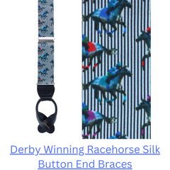 Derby Winning Racehorse Silk Button End Braces