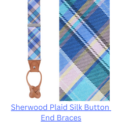 Sherwood Plaid Silk Button End Braces