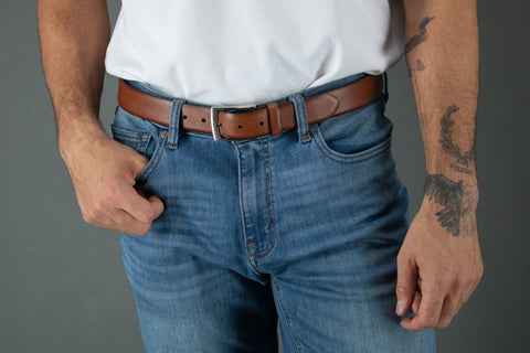 Men's leather belt