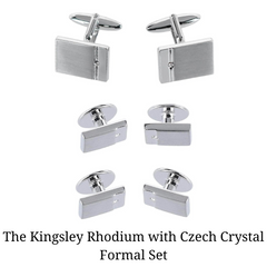 The Kingsley Rhodium with Czech Crystal Formal Set