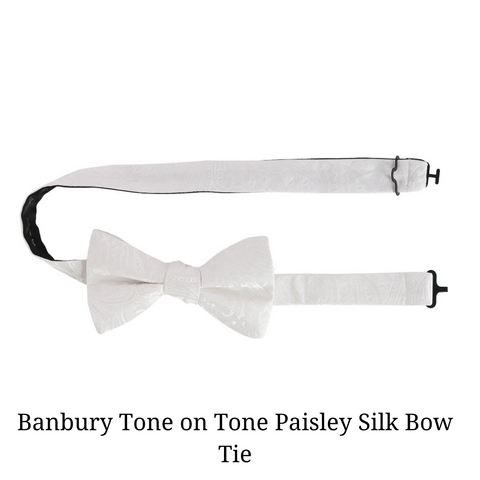 Banbury Tone on Tone Paisley Silk Bow Tie