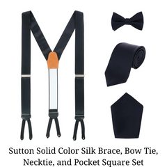 Sutton Collection Braces, bowtie, neck tie and pocket square