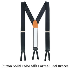 Sutton Solid Color Silk Formal End Braces