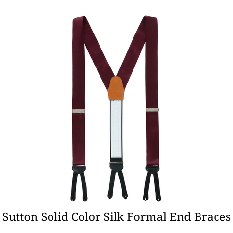 Sutton Solid Color Silk Formal End Braces