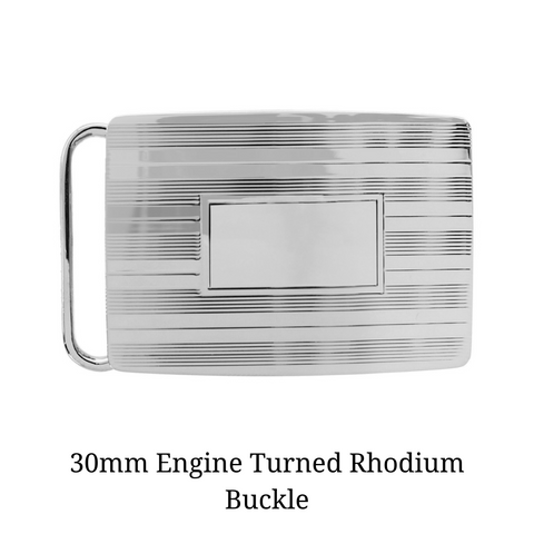 30mm Engine Turned Rhodium Buckle
