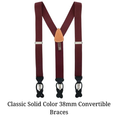 Classic Solid Color 38mm Convertible Braces