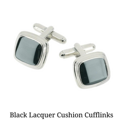 Black Lacquer Cushion Cufflinks