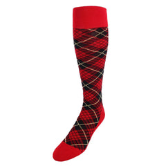 Finn Tartan Plaid Over The Calf Mercerized Cotton Socks