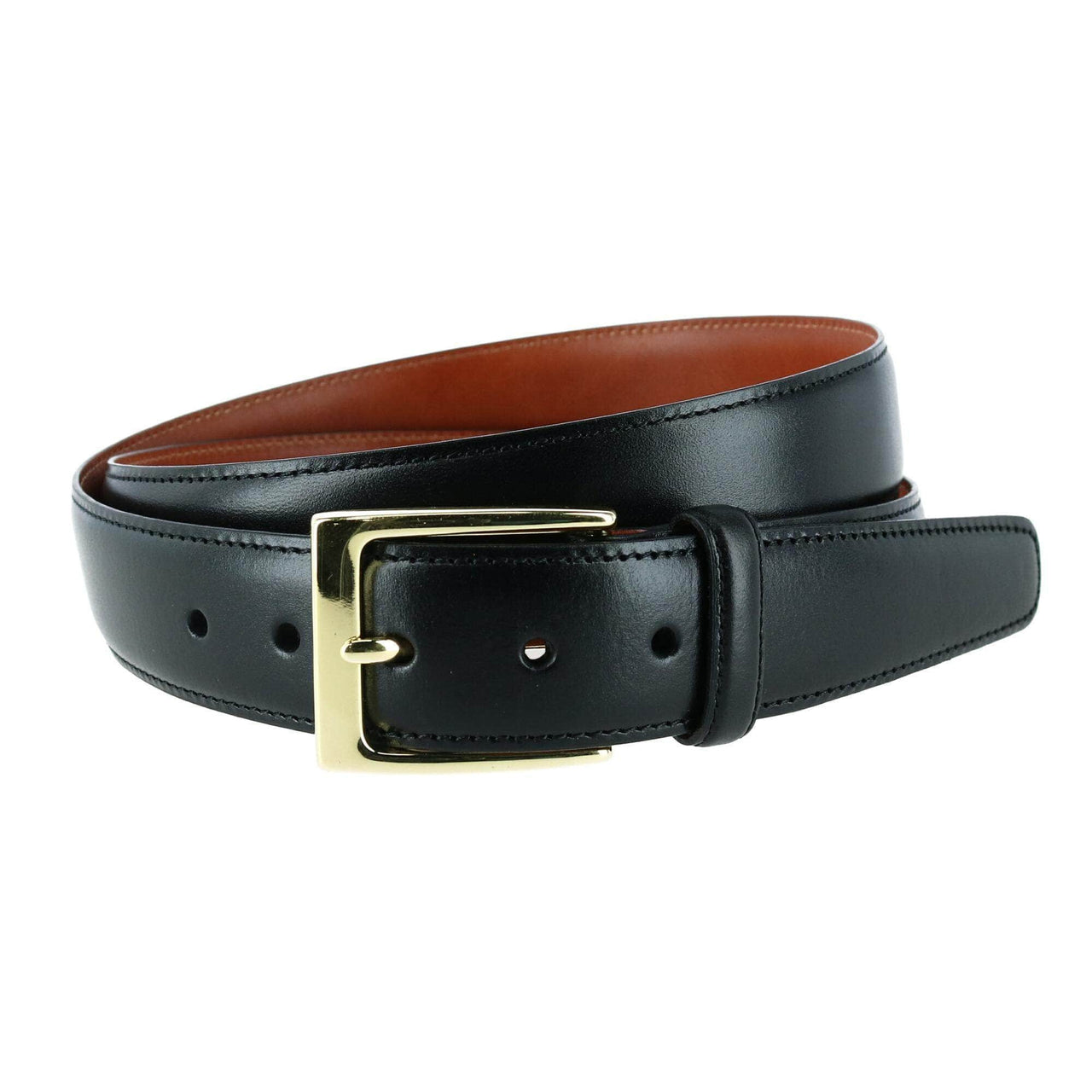 Big & Tall Classic Cortina 30mm Leather Belt by Trafalgar Men's Accessories