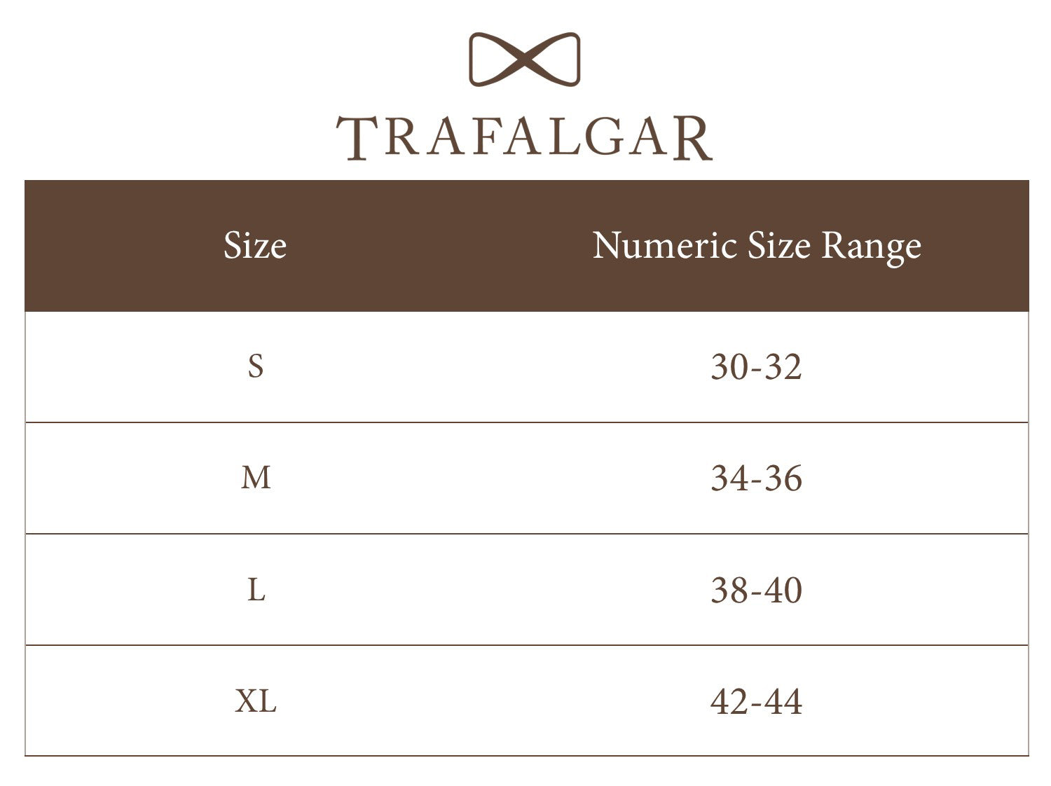 belt size chart cm