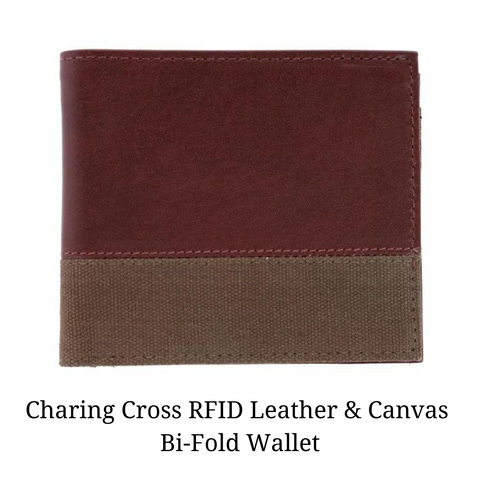 Charing Cross RFID Leather & Canvas  Bi-Fold Wallet