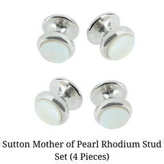 Sutton Mother of Pearl Rhodium Stud Set
