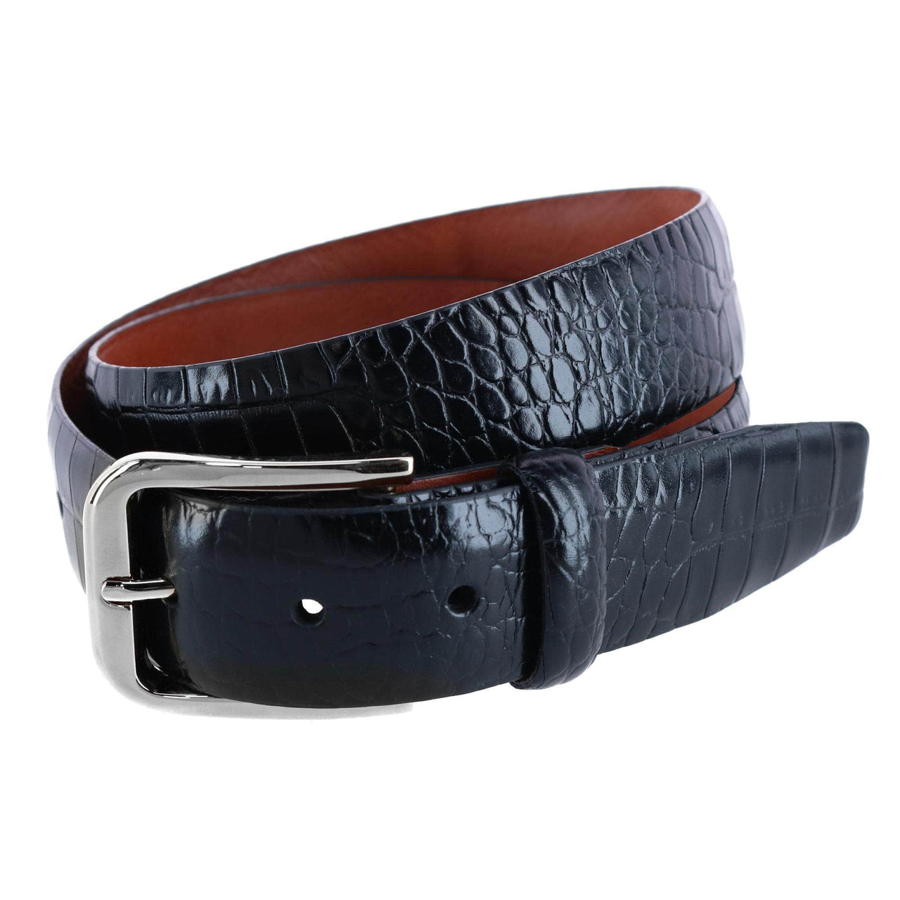 35MM Pebble Grain Leather Belt with Gold Buckle by Trafalgar Men's  Accessories