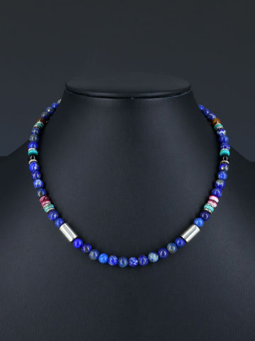 Everly Single Strand 2Mm Luxe Bead Necklace Navy + Silver – INK+ALLOY, LLC