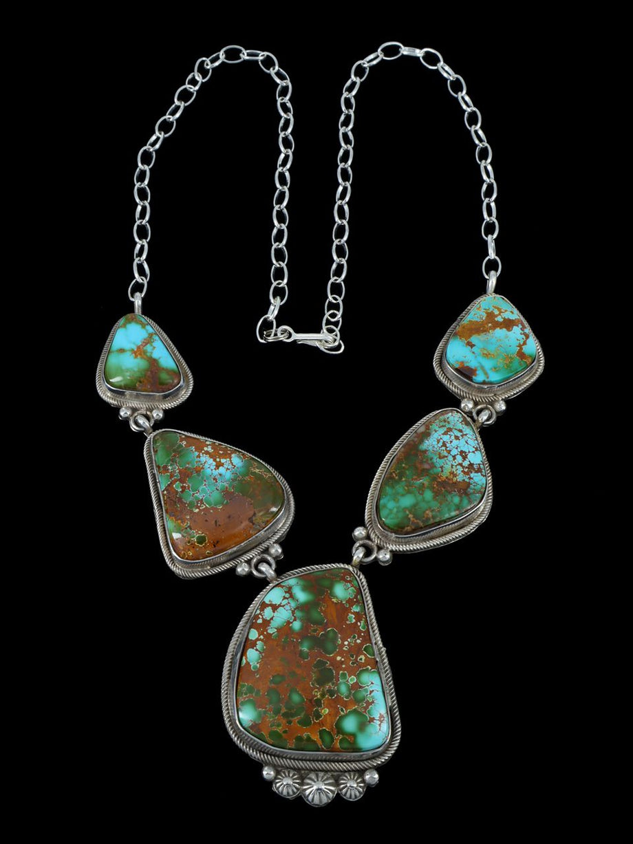 Navajo Angel Wing Variscite Link Chain Necklace | Fred Francis