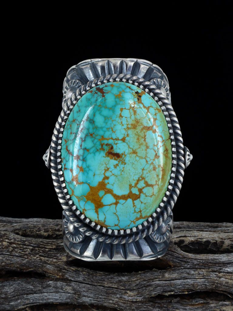 Navajo Natural Royston Turquoise Sterling Silver Ring Size 10 1/2