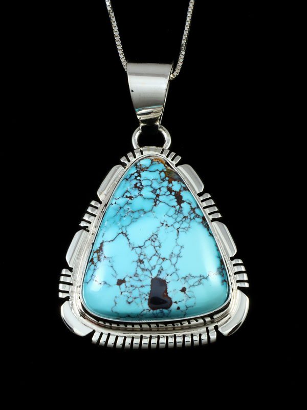 Native American Sterling Silver Sky Horse Turquoise Pendant