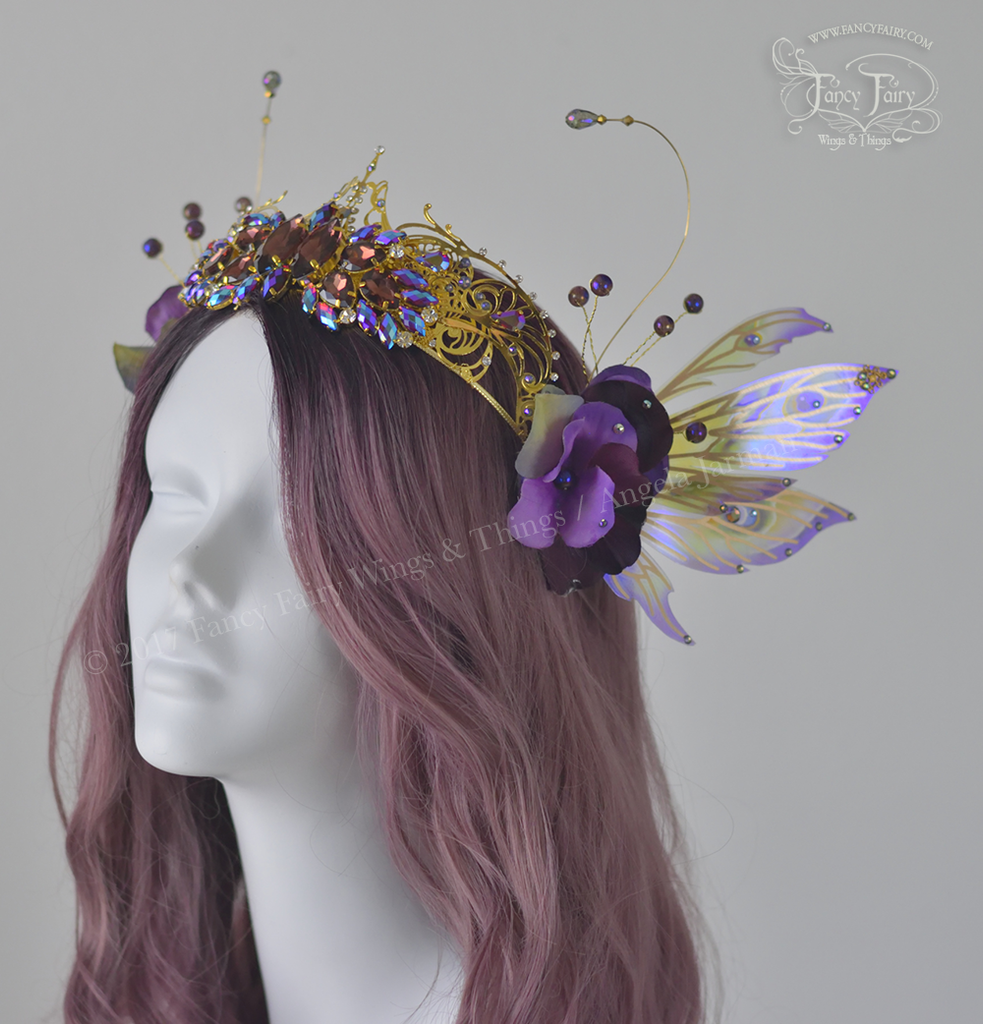 Amethyst Fairy Crown Headdress With Aynia Wings Fancy Fairy Wings